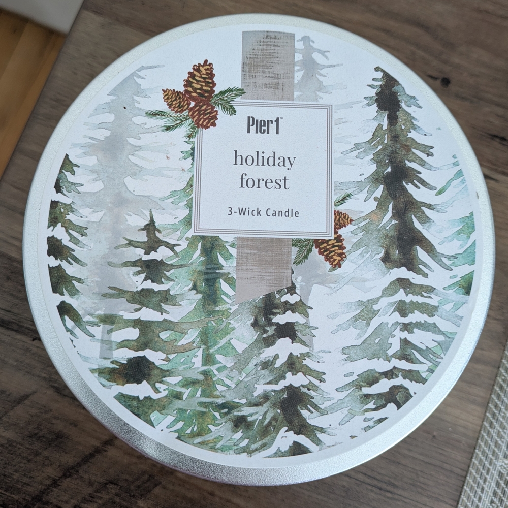 Pier 1 Holiday Forest Candle - Green and Brown
